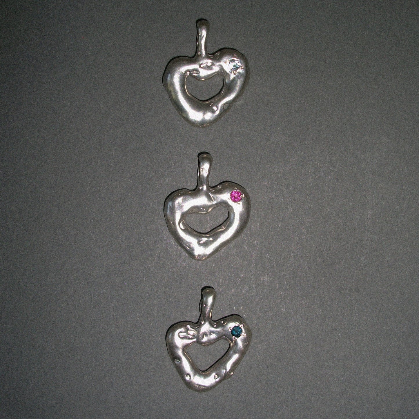 Melted Heart Necklace Pink