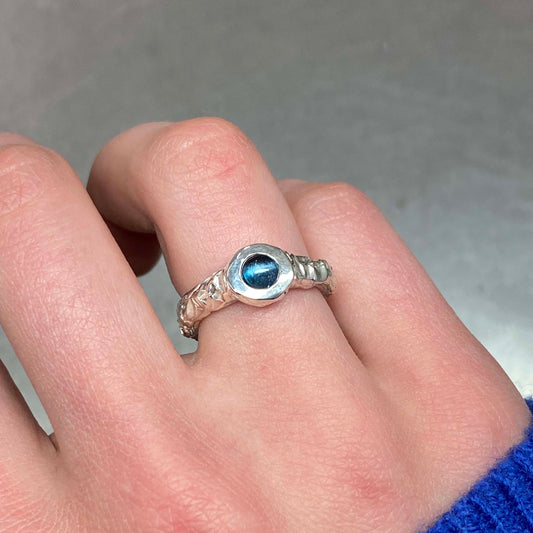 Deep Blue Ring with Topaz