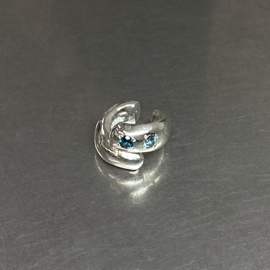 Daras Space. Bold Swirl Ear Cuff with Blue Topaz
