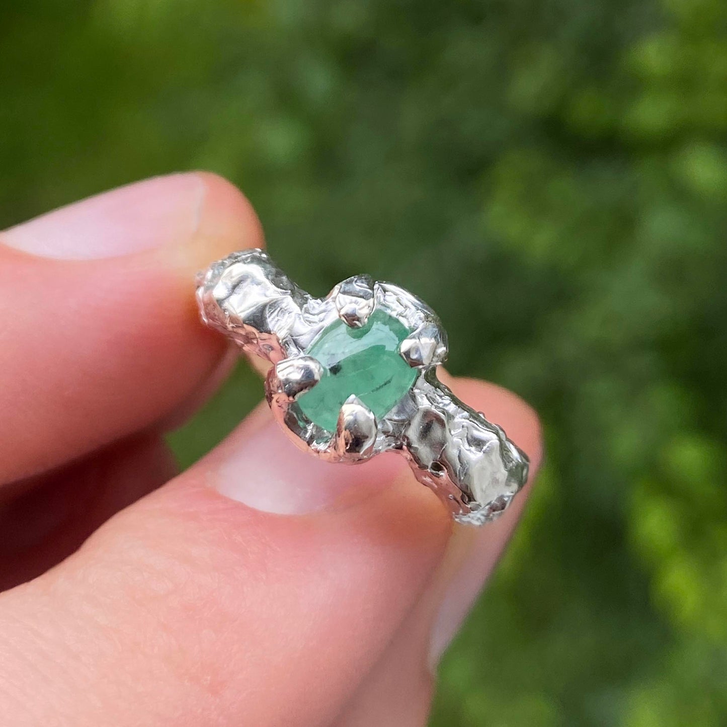 Unique Ring with Emerald