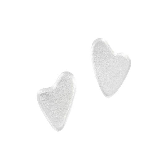 Handmade unique textured heart earrings.
