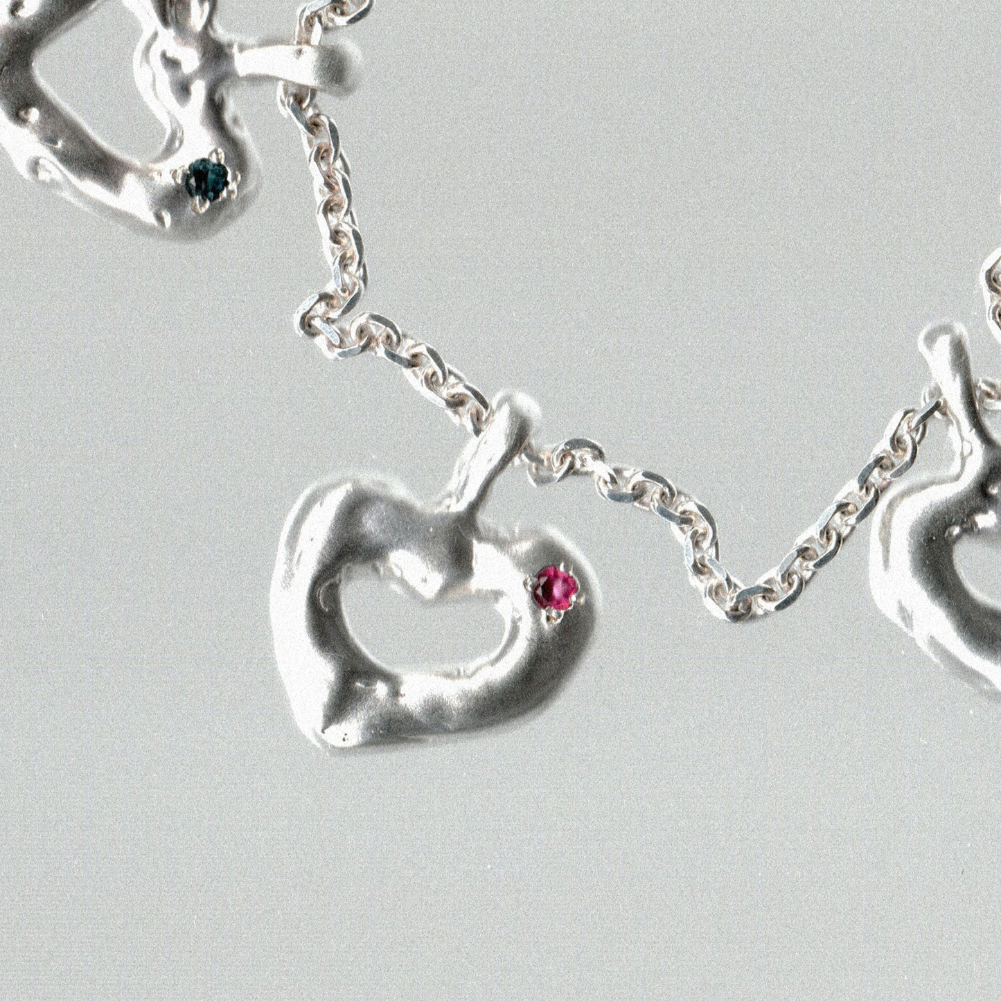 Melted Heart Necklace Pink