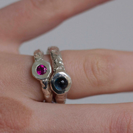 Deep Blue Ring with Topaz