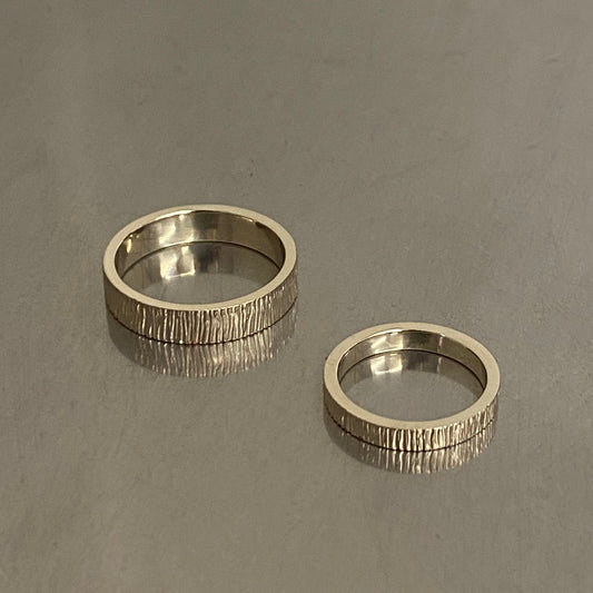 Textured 14k White Gold Rings