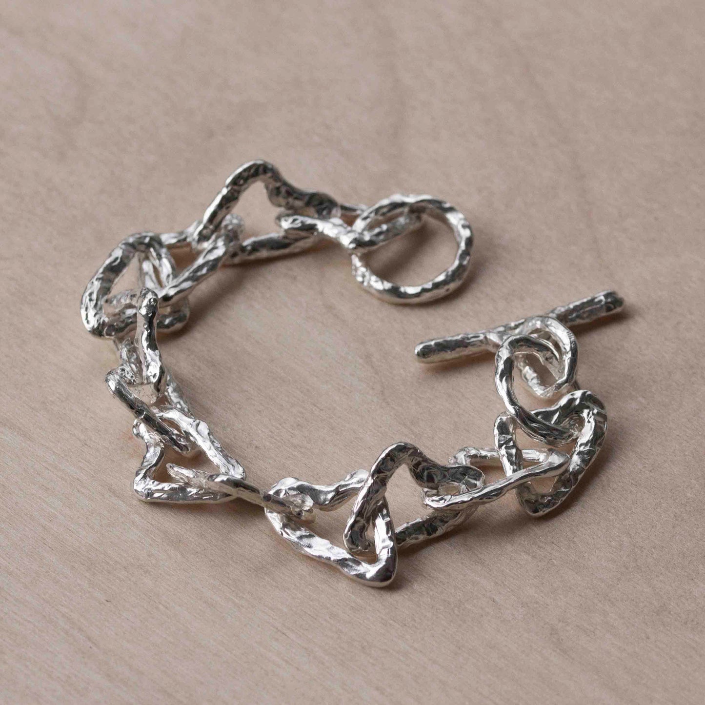Heart chain bracelet sterling silver