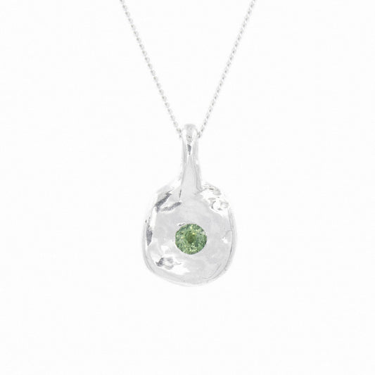 Pendant with green sapphire.  Unique