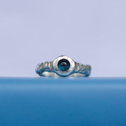 Deep Blue Ring with Topaz