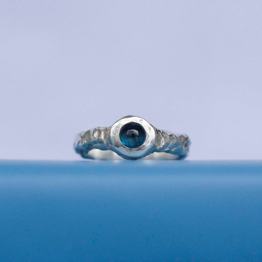 Deep Blue Ring with Topaz