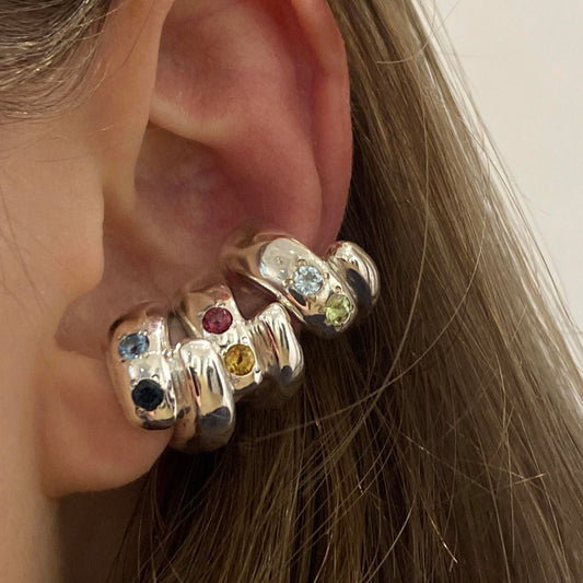 Daras Space. Ear Cuff with Citrine and Pink Topaz