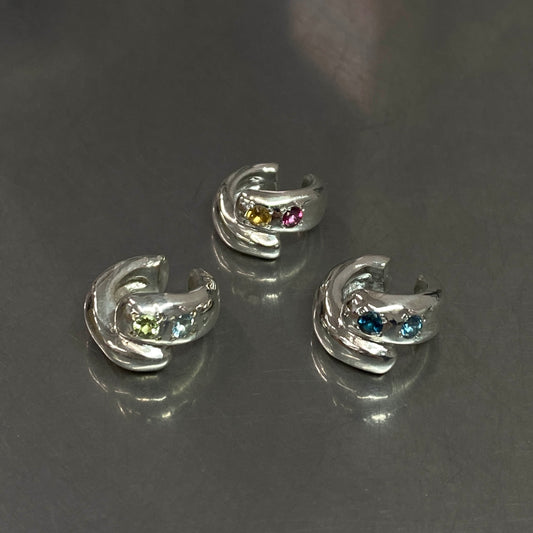 Daras Space. Ear Cuff with Citrine and Pink Topaz
