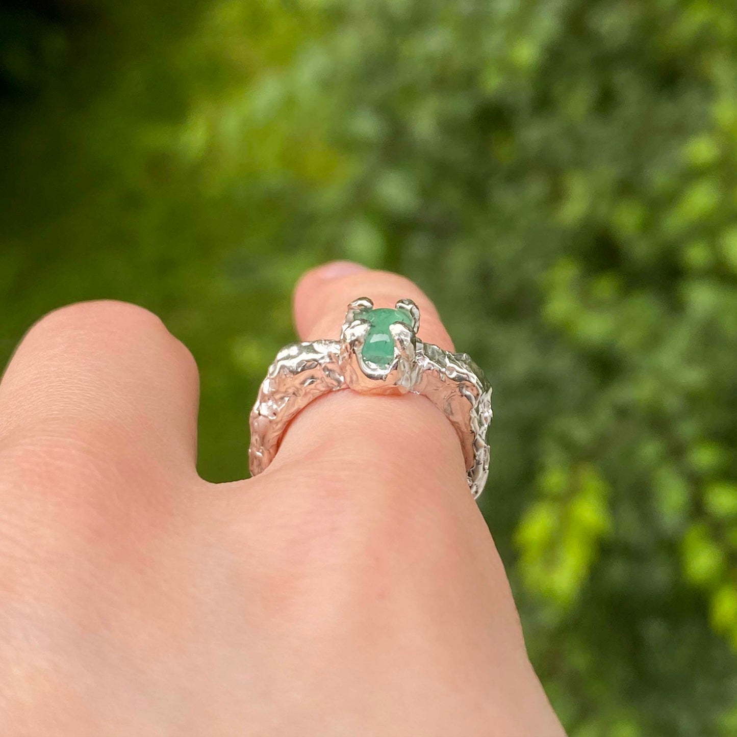 Unique Ring with Emerald